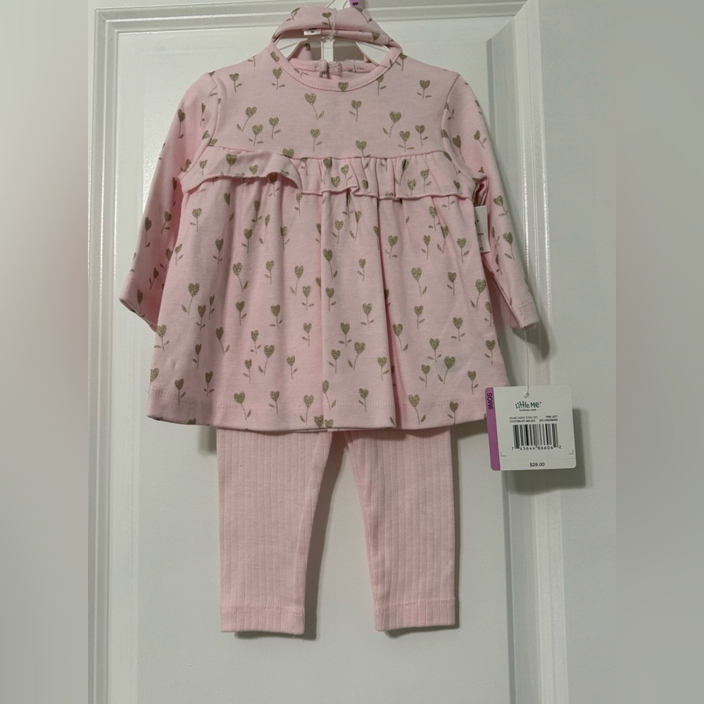 Three Piece Pink and Gold Set